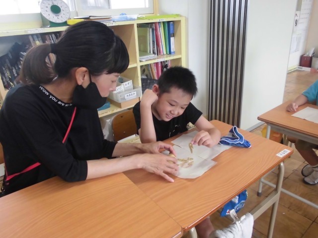 レンジでチンしたじゃがいもの皮をむきます